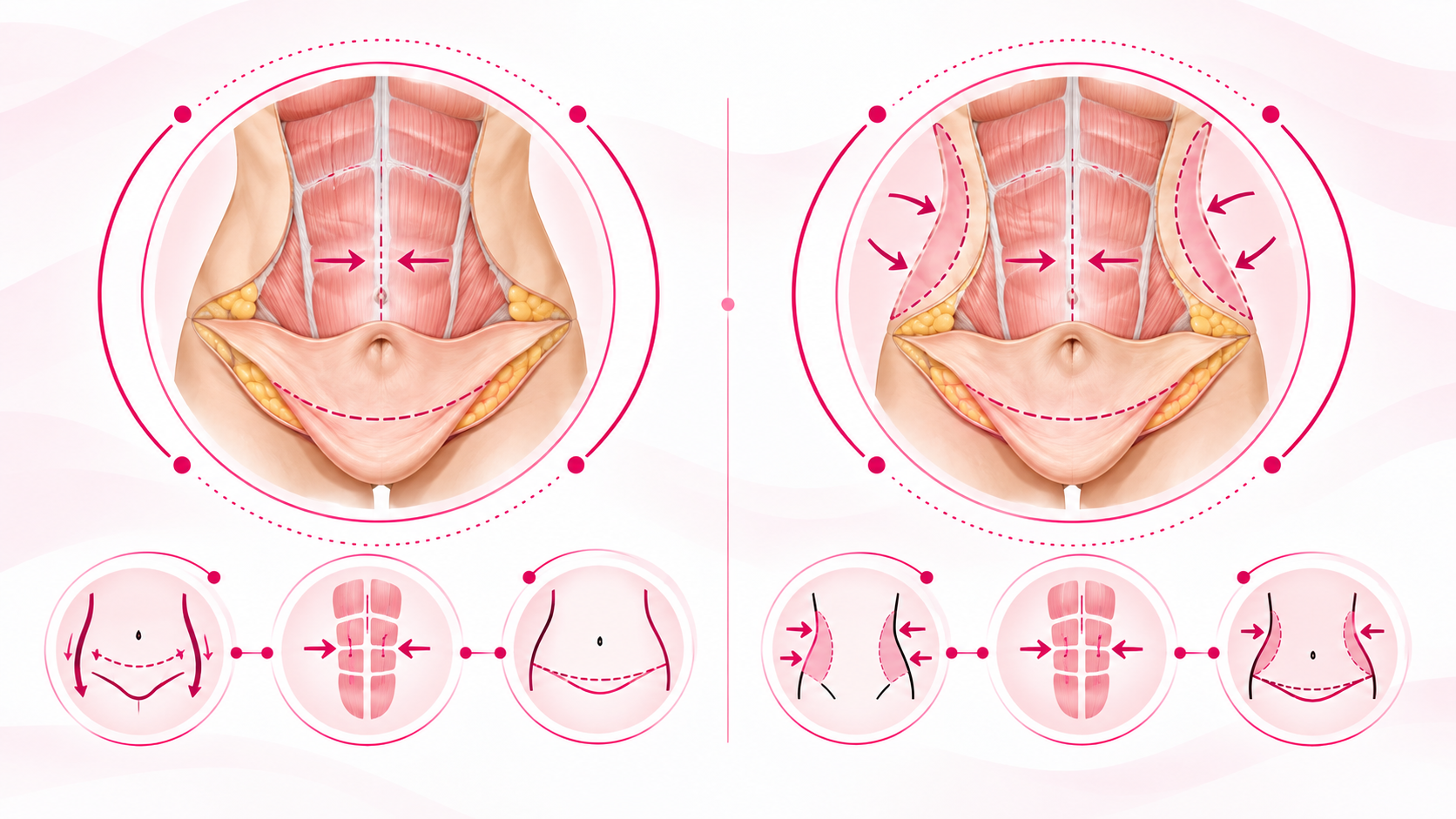 Comparación médica entre abdominoplastia y lipoabdominoplastia