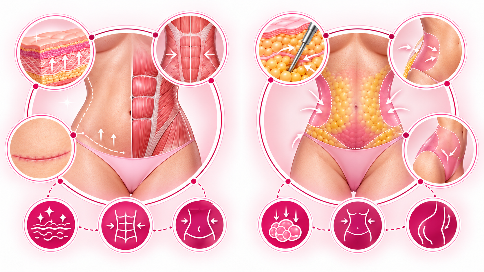 Comparación entre lipoabdominoplastia y lipoescultura