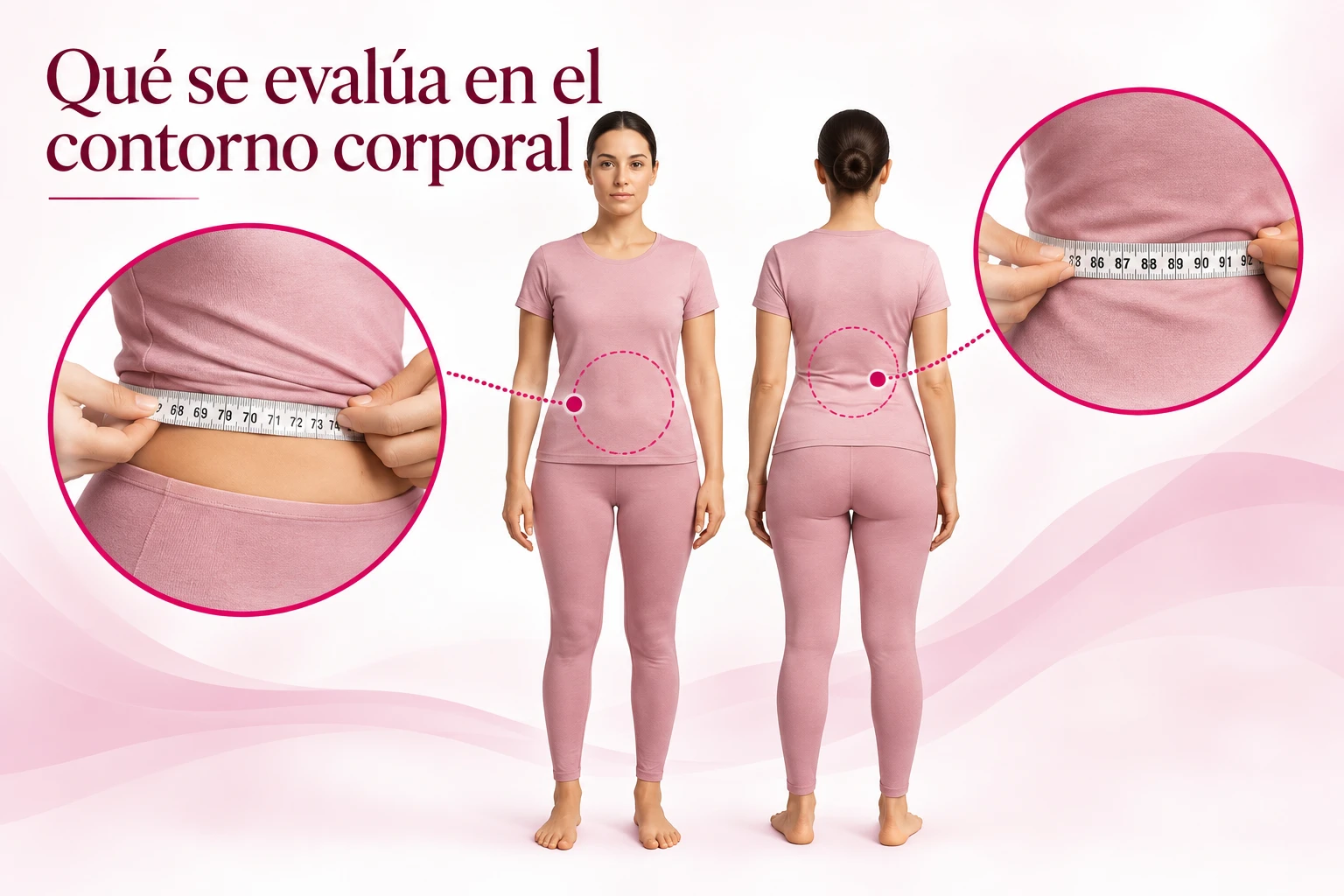 Evaluación del contorno y las proporciones de frente y espalda
