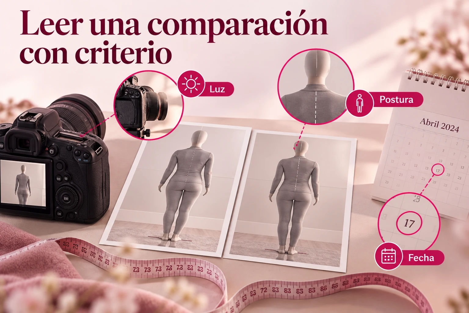 Luz, postura y fecha al interpretar fotografías de lipoescultura