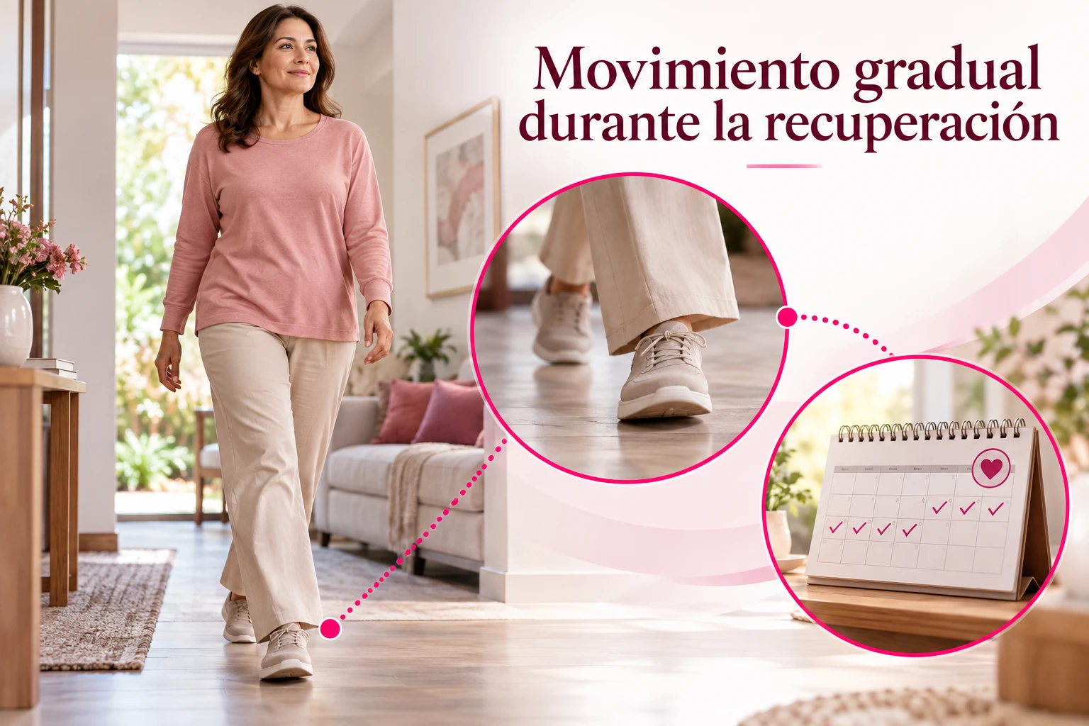 Caminata gradual y controles durante la recuperación
