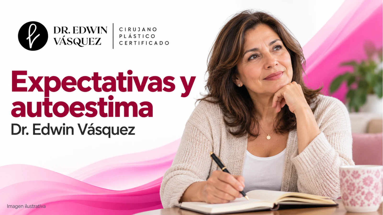 Expectativas y autoestima. Escena ilustrativa de una persona adulta; contenido del Dr. Edwin Vásquez.