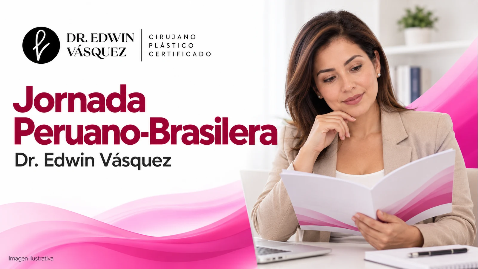 Jornada Peruano-Brasilera. Escena ilustrativa de una persona adulta; contenido del Dr. Edwin Vásquez.