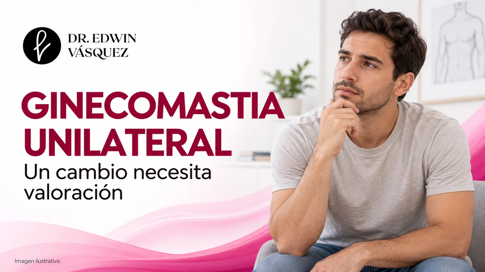 Hombre preparando una valoración por un cambio unilateral en el pecho — imagen ilustrativa